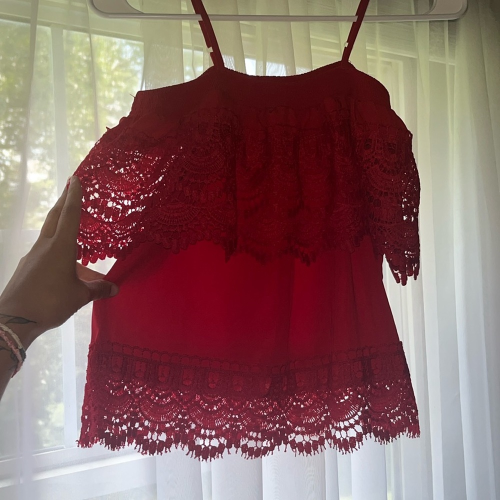 cute cropped off the shoulder shirt